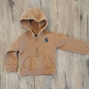 Carhartt Kids 1/4 Zip Tan Hoodie